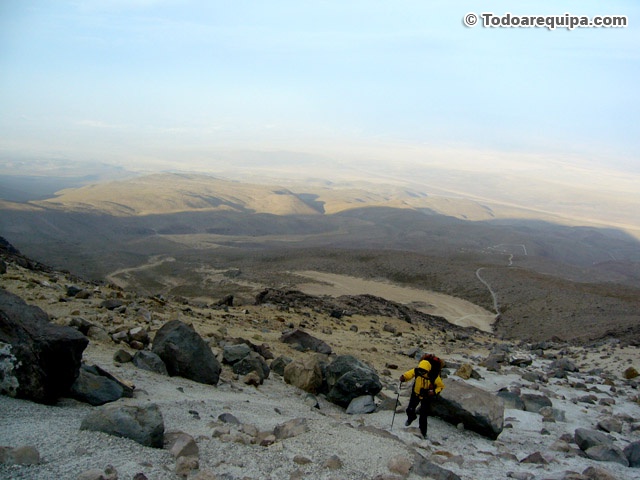 Andinista en el Chachani