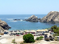Vista de la playa en Catarindo
